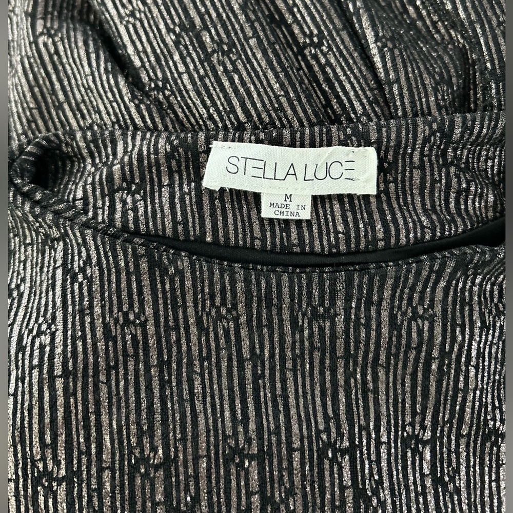 Gorgeous  Stella Luce Metallic Ribbed Cap-Sleeve Midi Dress *NWOT - Picture 14 of 14